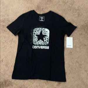 CONVERSE Cheetah Print Box Star Classic Fit V Neck